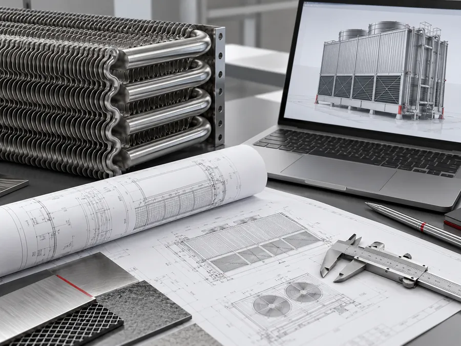 AI illustration of engineering design for cooling equipment