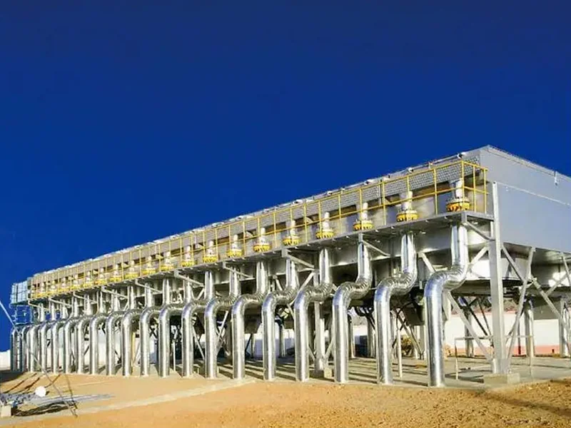 Long air cooler installation with steel platform