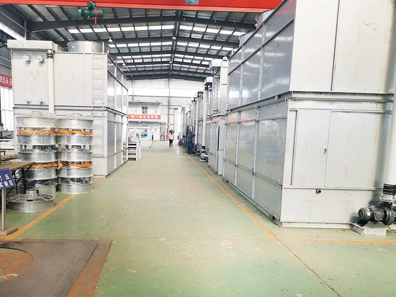 Row of cooling towers in the Huake workshop