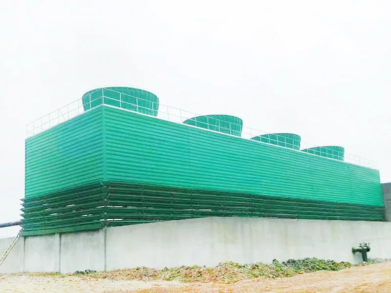 Green FRP cooling tower with several fans